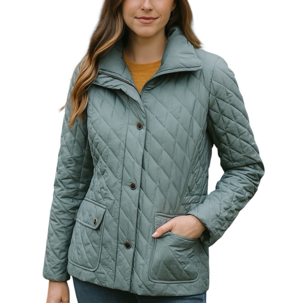 Eddie Bauer Large Blue-Gray Large Goose Down Puffer Jacket